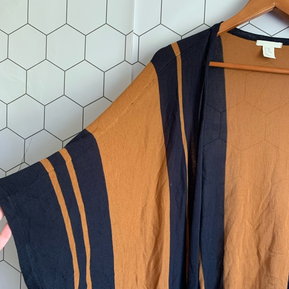 H&M brown & navy oversized draped cardigan - Picture 7 of 7